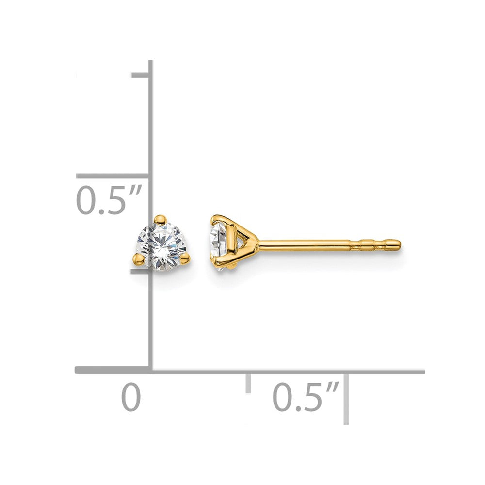 18ky 1/4ct Lab Grown Diamond VS+ F+ Round Complete Stud Earrings