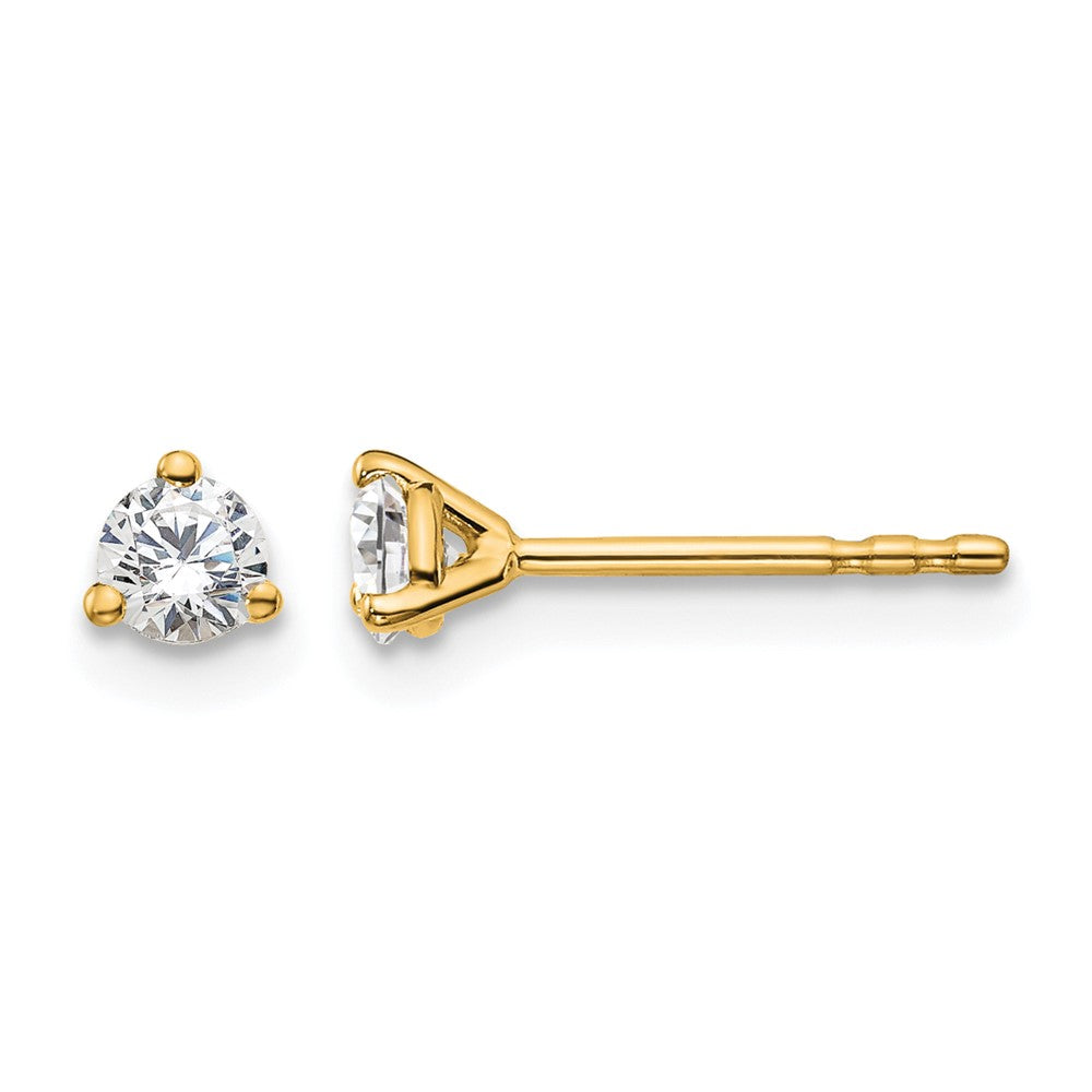 18ky 1/4ct Lab Grown Diamond VS+ F+ Round Complete Stud Earrings