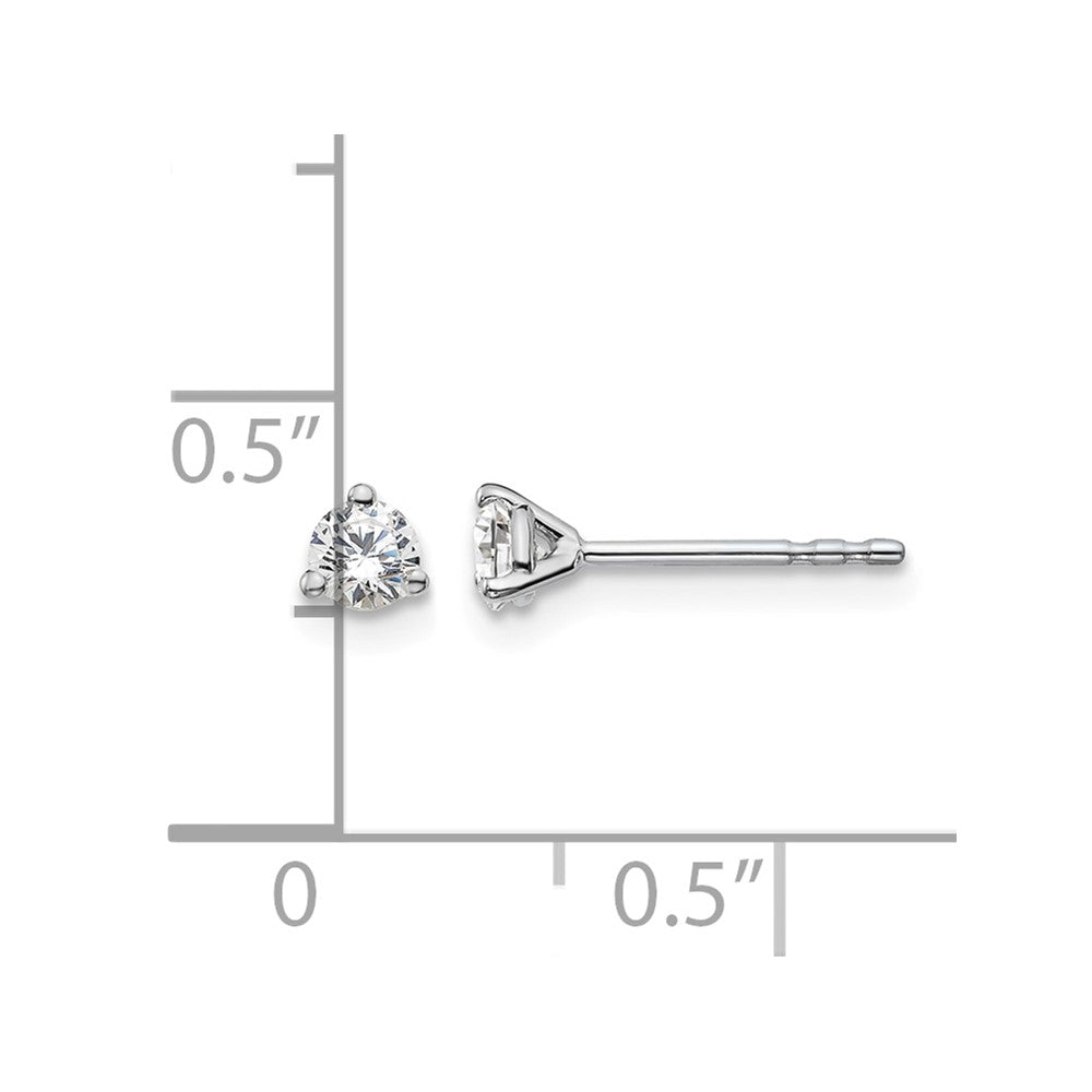Platinum 1/4ct Cert Lab Grown Diamond VS+ F+ Round Comp Stud Earrings