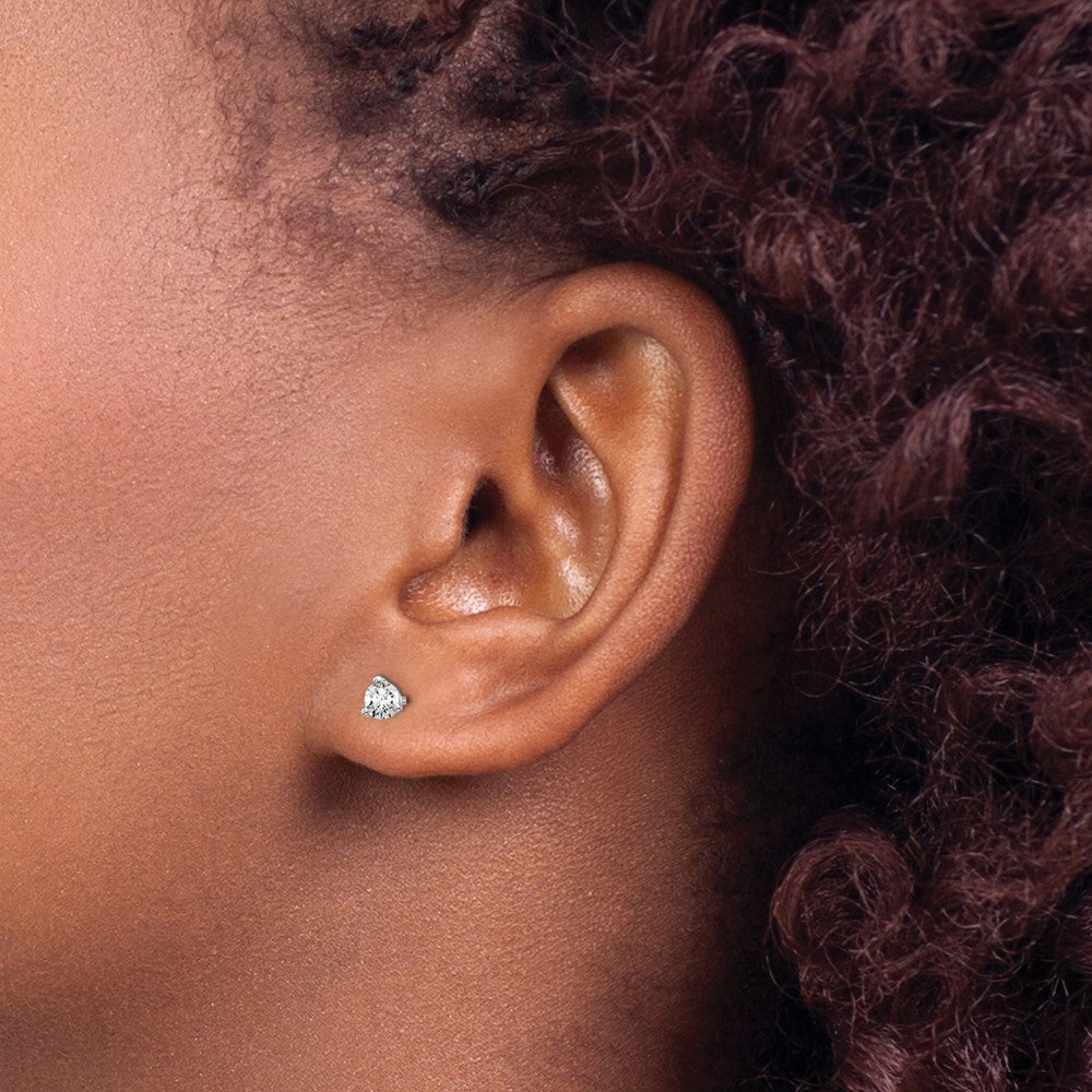 14kw 1/4ct Lab Grown Diamond VS+ F+ Round Comp Stud Earrings