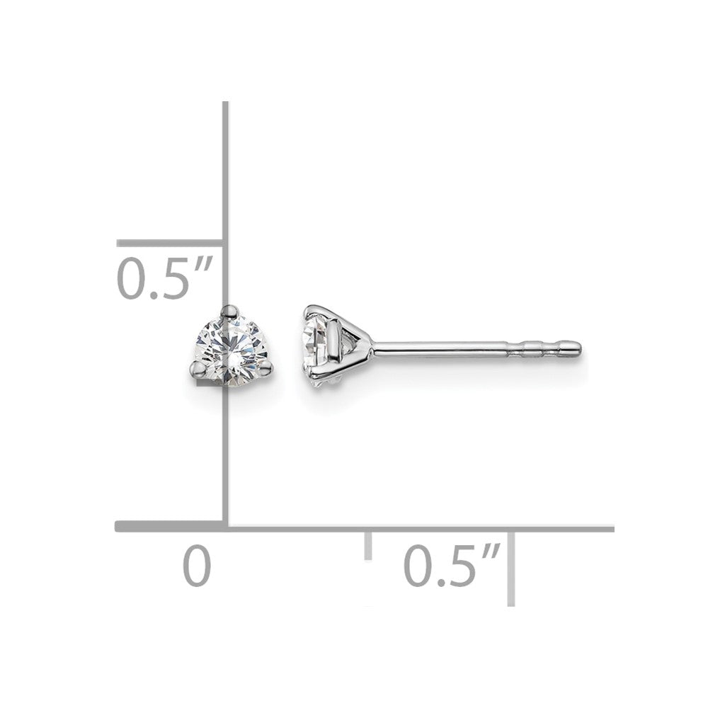 14kw 1/4ct Cert Lab Grown Diamond VS/SI+ G+ Round Comp Stud Earrings