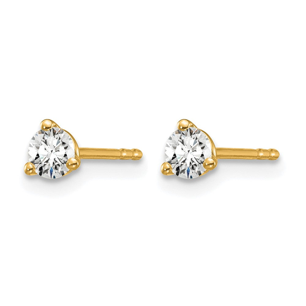 14ky 1/4ct Lab Grown Diamond VS+ F+ Round Comp Stud Earrings