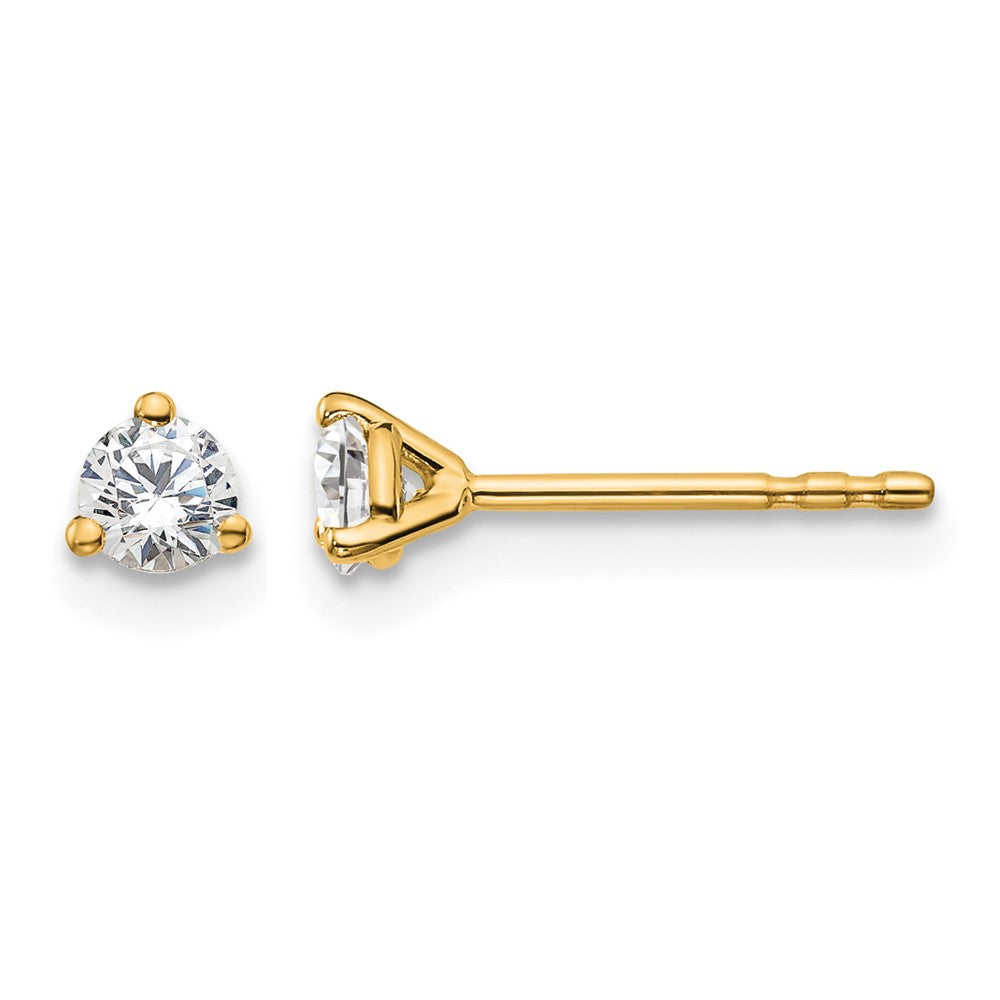 14ky 1/4ct Lab Grown Diamond VS+ F+ Round Comp Stud Earrings