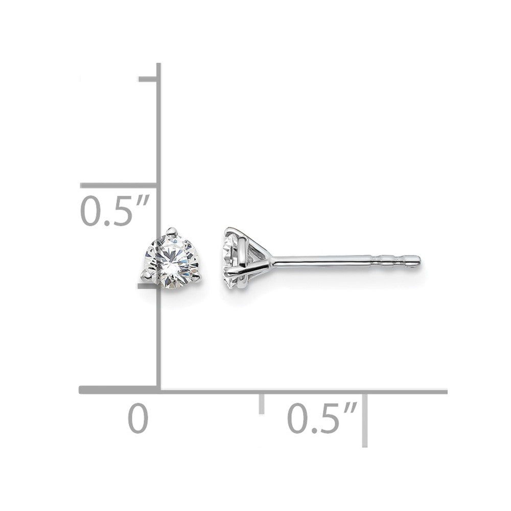 18kw 1/3ct Lab Grown Diamond VS+ F+ Round Complete Stud Earrings