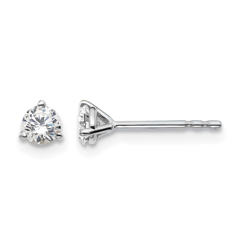 18kw 1/3ct Lab Grown Diamond VS+ F+ Round Complete Stud Earrings
