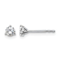 18kw 1/3ct Lab Grown Diamond VS+ F+ Round Complete Stud Earrings