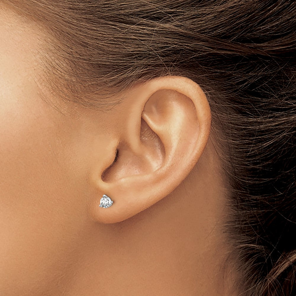 14kw 1/3ct Cert Lab Grown Diamond VS/SI+ G+ Round Comp Stud Earrings