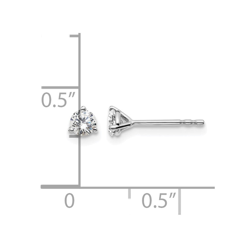 14kw 1/3ct Lab Grown Diamond VS+ F+ Round Complete Stud Earrings