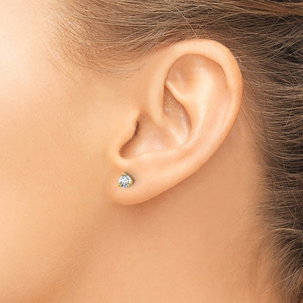 14ky 1/3ct Cert Lab Grown Diamond VS+ F+ Round Complete Stud Earrings