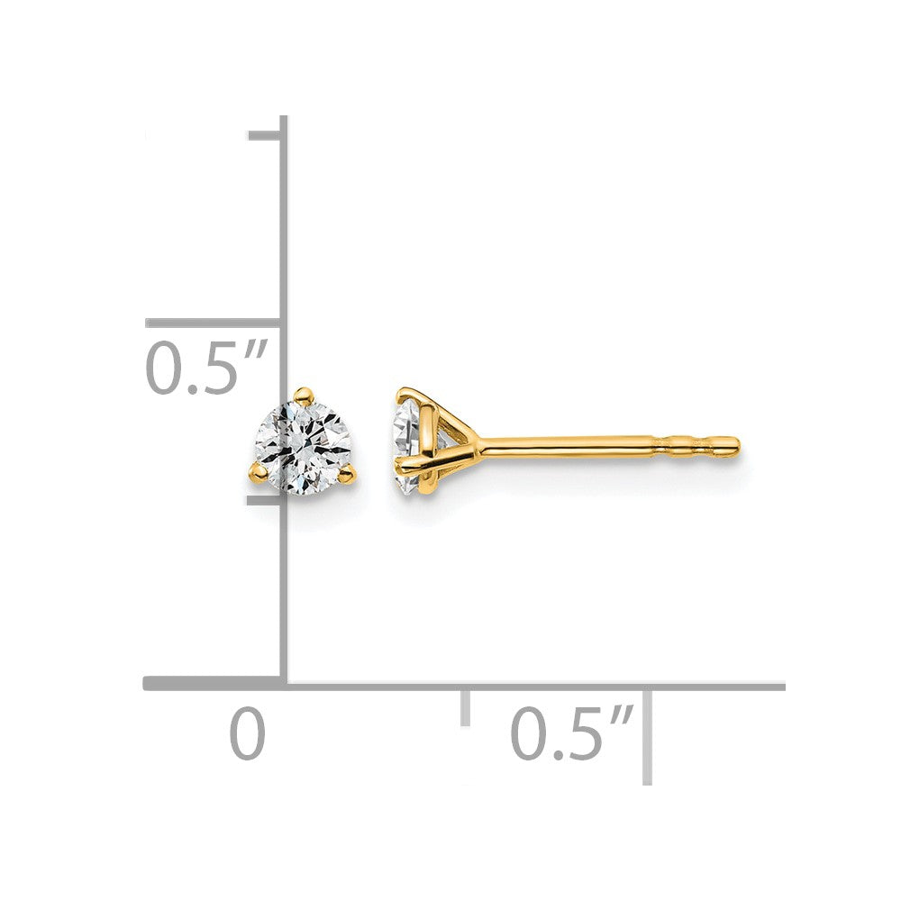 14ky 1/3ct Cert Lab Grown Diamond VS+ F+ Round Complete Stud Earrings