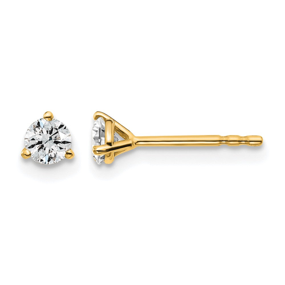 14ky 1/3ct Cert Lab Grown Diamond VS+ F+ Round Complete Stud Earrings