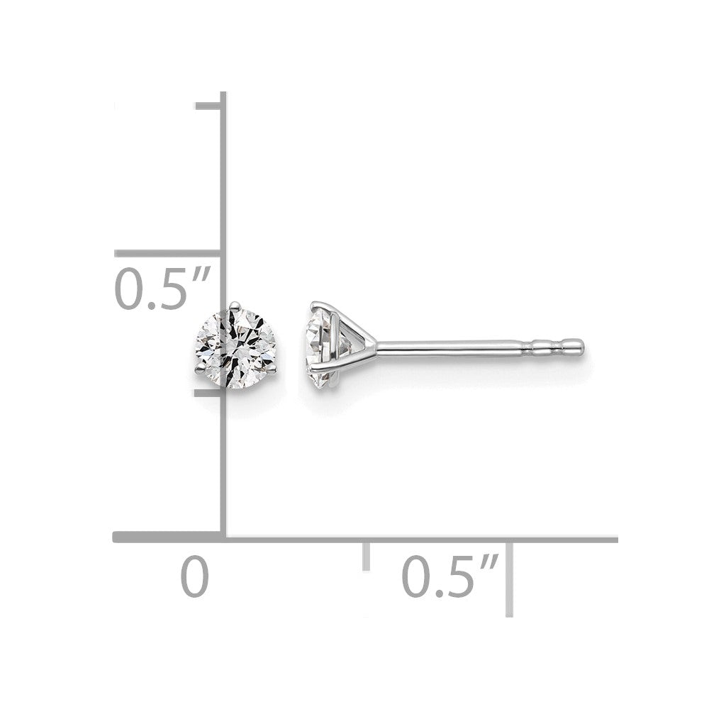 14kw 3/8ct Lab Grown Diamond VS/SI+ G+ Round Complete Stud Earrings