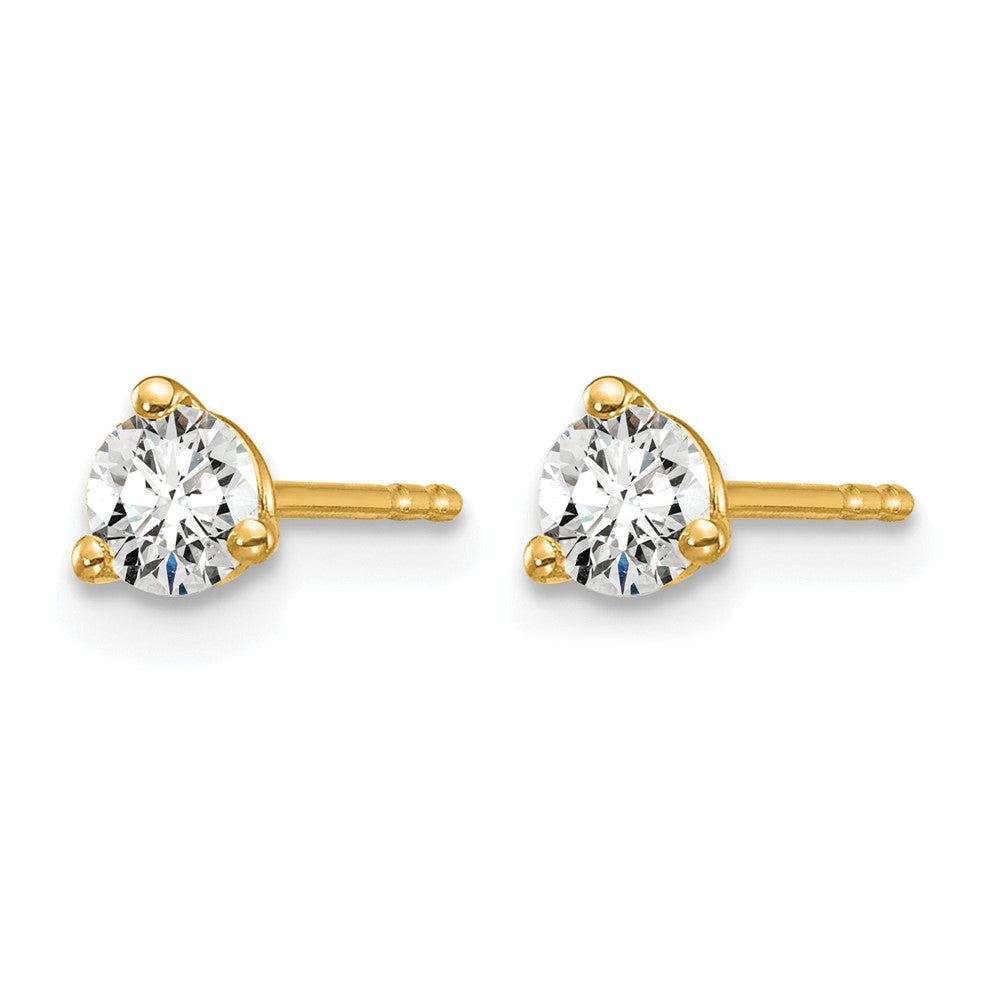 14ky 3/8ct Lab Grown Diamond VS+ F+ Round Complete Stud Earrings