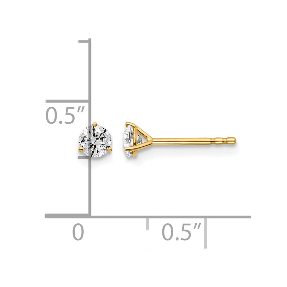14ky 3/8ct Lab Grown Diamond VS+ F+ Round Complete Stud Earrings