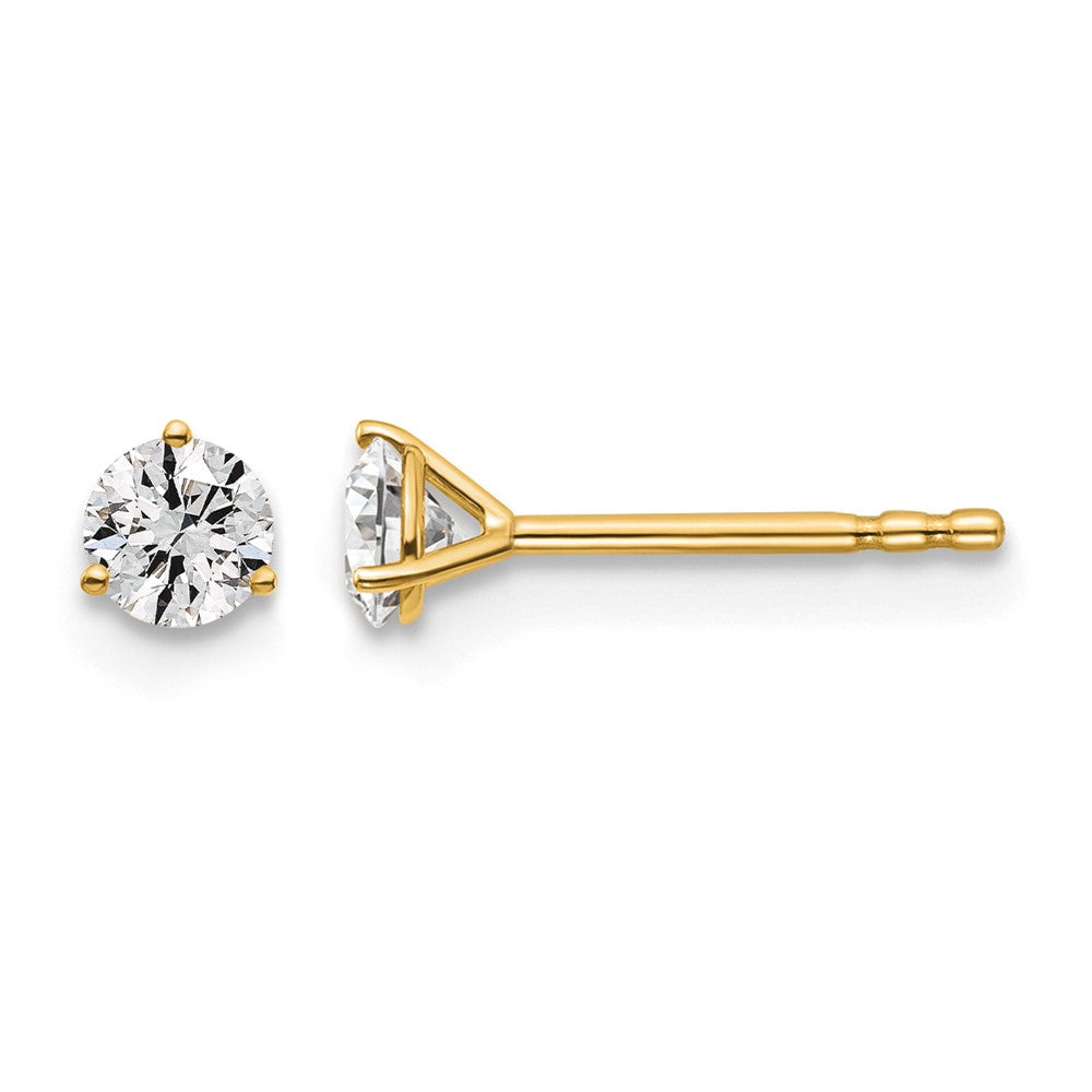 14ky 3/8ct Lab Grown Diamond VS+ F+ Round Complete Stud Earrings