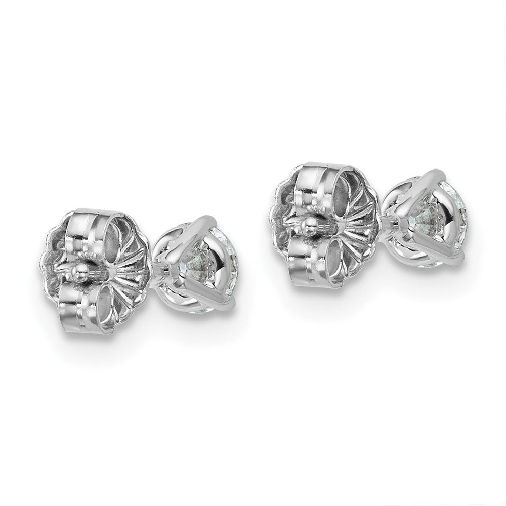 18kw 1/2ct Cert Lab Grown Diamond VS+ F+ Round Complete Stud Earrings