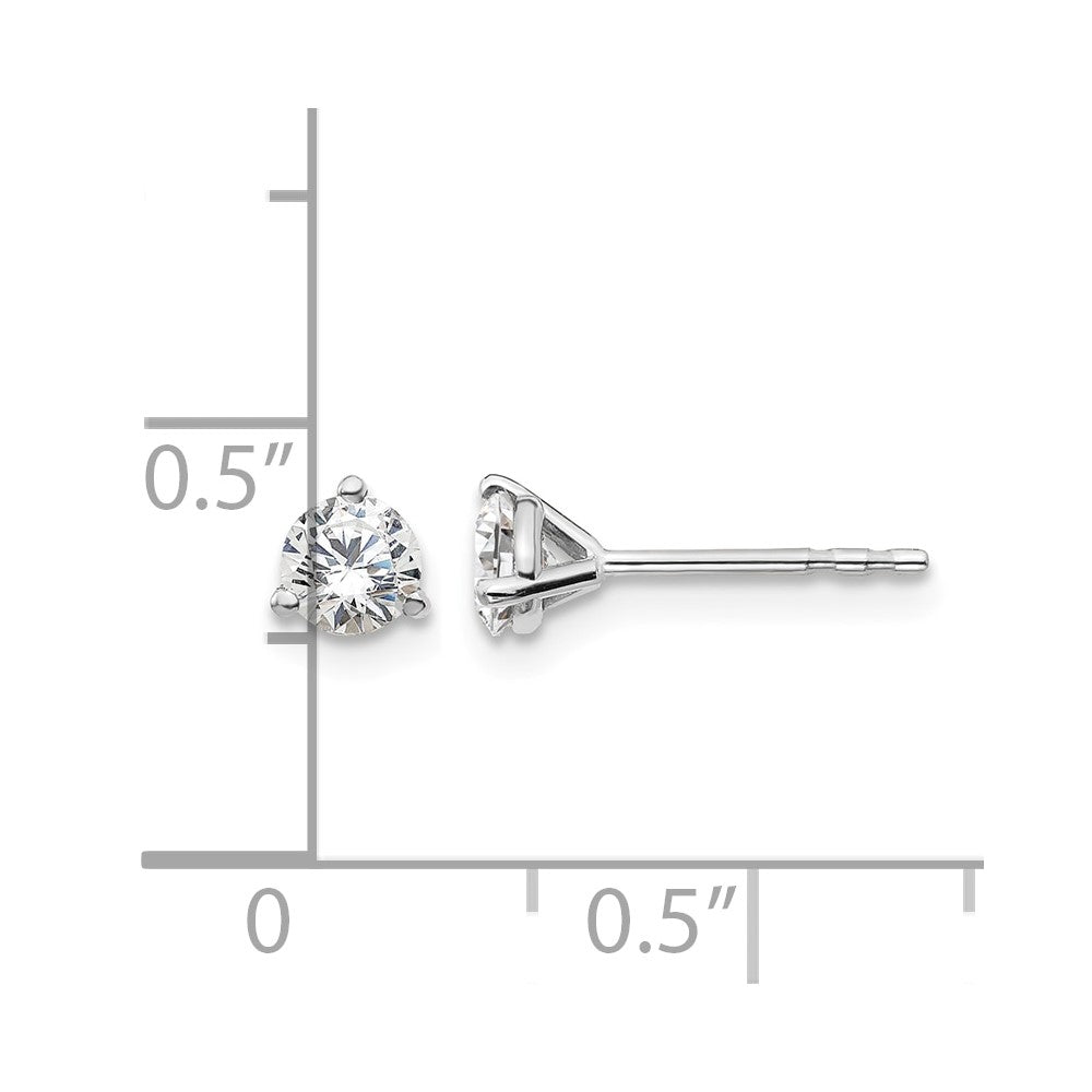 18kw 1/2ct Cert Lab Grown Diamond VS+ F+ Round Complete Stud Earrings