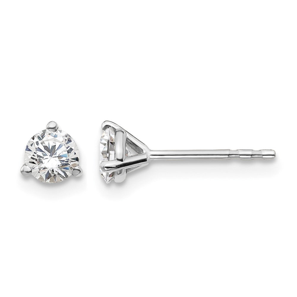 18kw 1/2ct Cert Lab Grown Diamond VS+ F+ Round Complete Stud Earrings