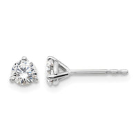 18kw 1/2ct Cert Lab Grown Diamond VS+ F+ Round Complete Stud Earrings