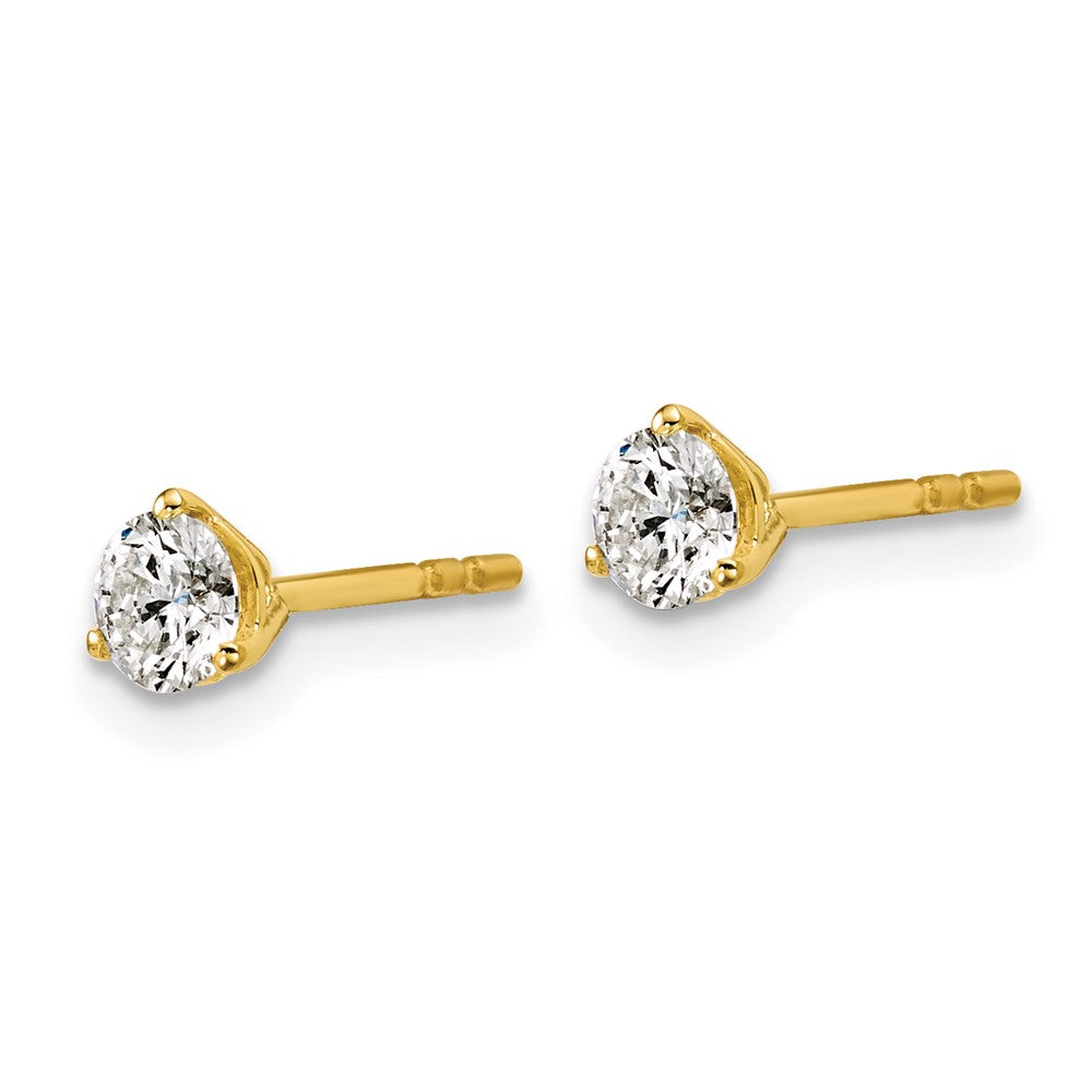 18ky 1/2ct Lab Grown Diamond VS+ F+ Round Complete Stud Earrings