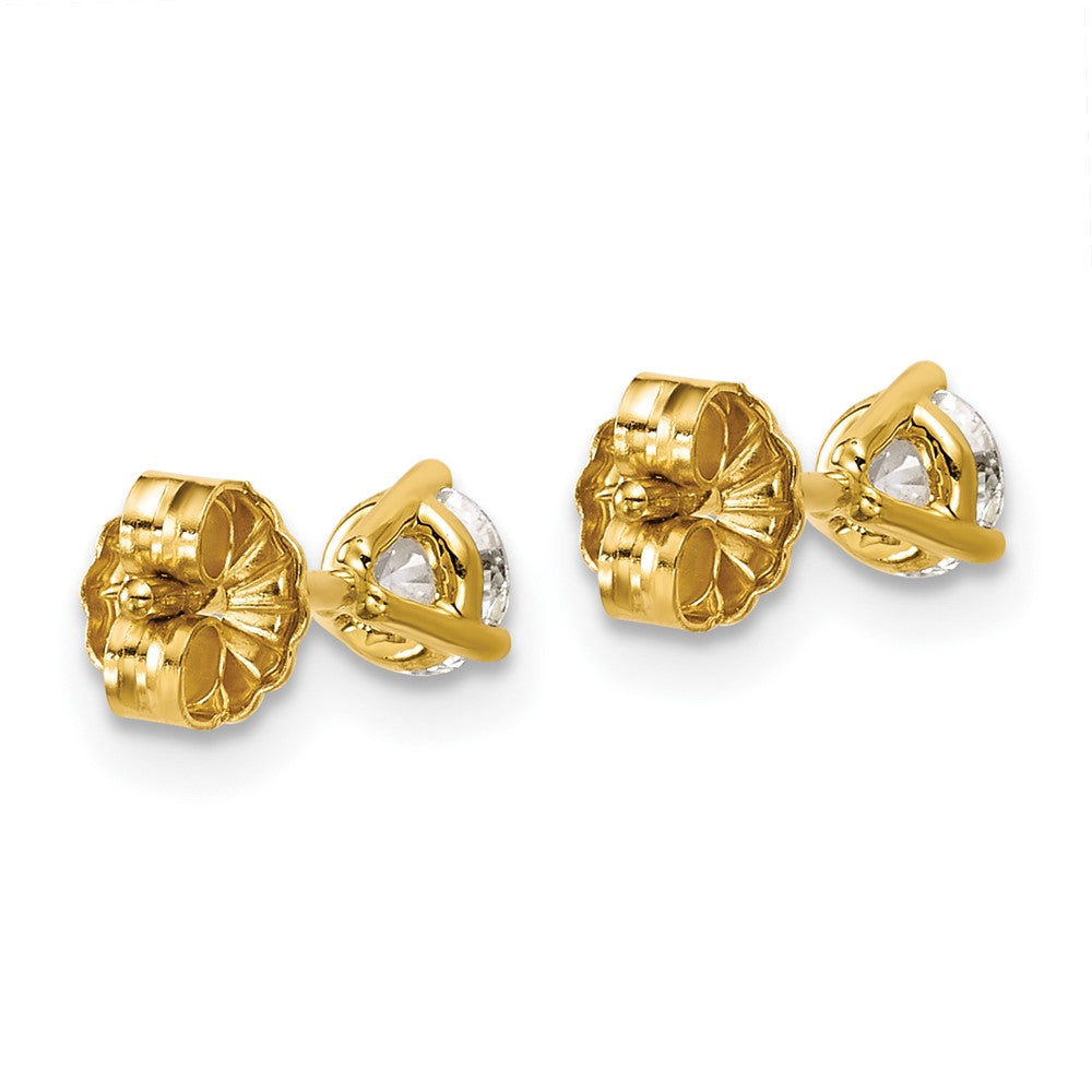18ky 1/2ct Lab Grown Diamond VS+ F+ Round Complete Stud Earrings