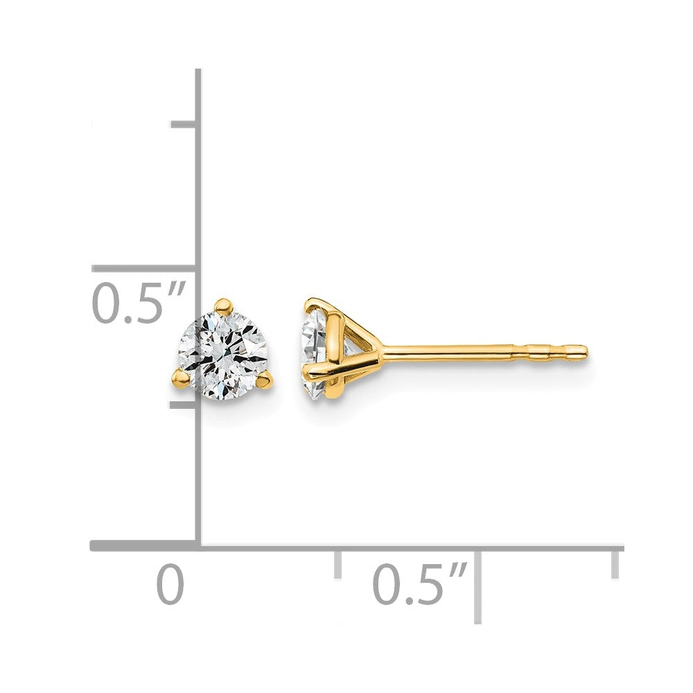 18ky 1/2ct Lab Grown Diamond VS+ F+ Round Complete Stud Earrings
