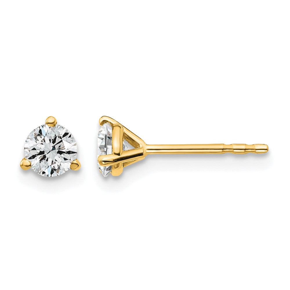 18ky 1/2ct Lab Grown Diamond VS+ F+ Round Complete Stud Earrings