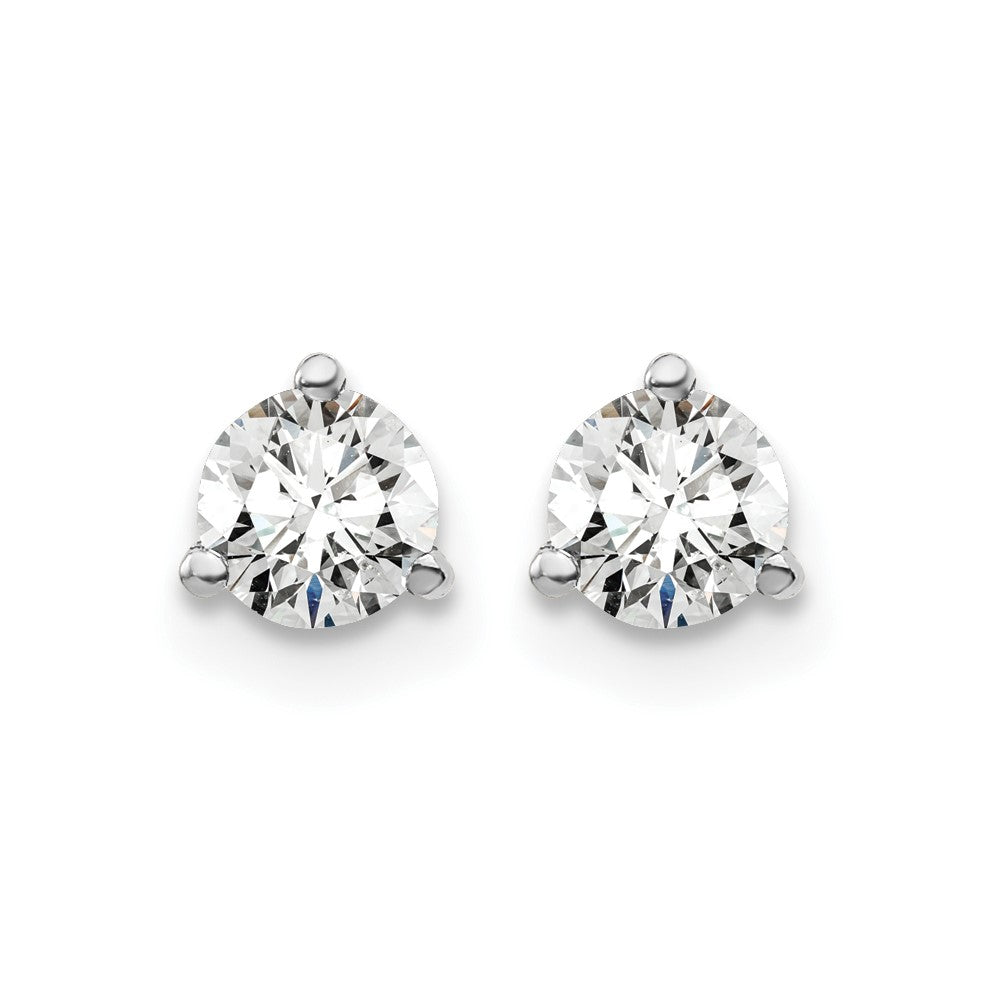 14kw 1/2ct Cert Lab Grown Diamond VS/SI+ G+ Round Comp Stud Earrings