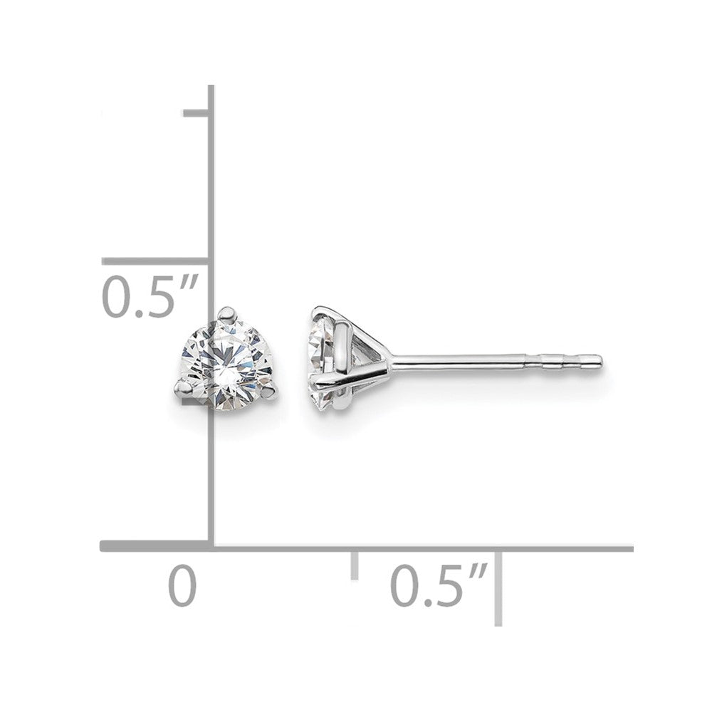 14kw 1/2ct Cert Lab Grown Diamond VS/SI+ G+ Round Comp Stud Earrings