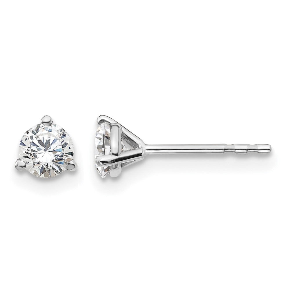 14kw 1/2ct Cert Lab Grown Diamond VS/SI+ G+ Round Comp Stud Earrings