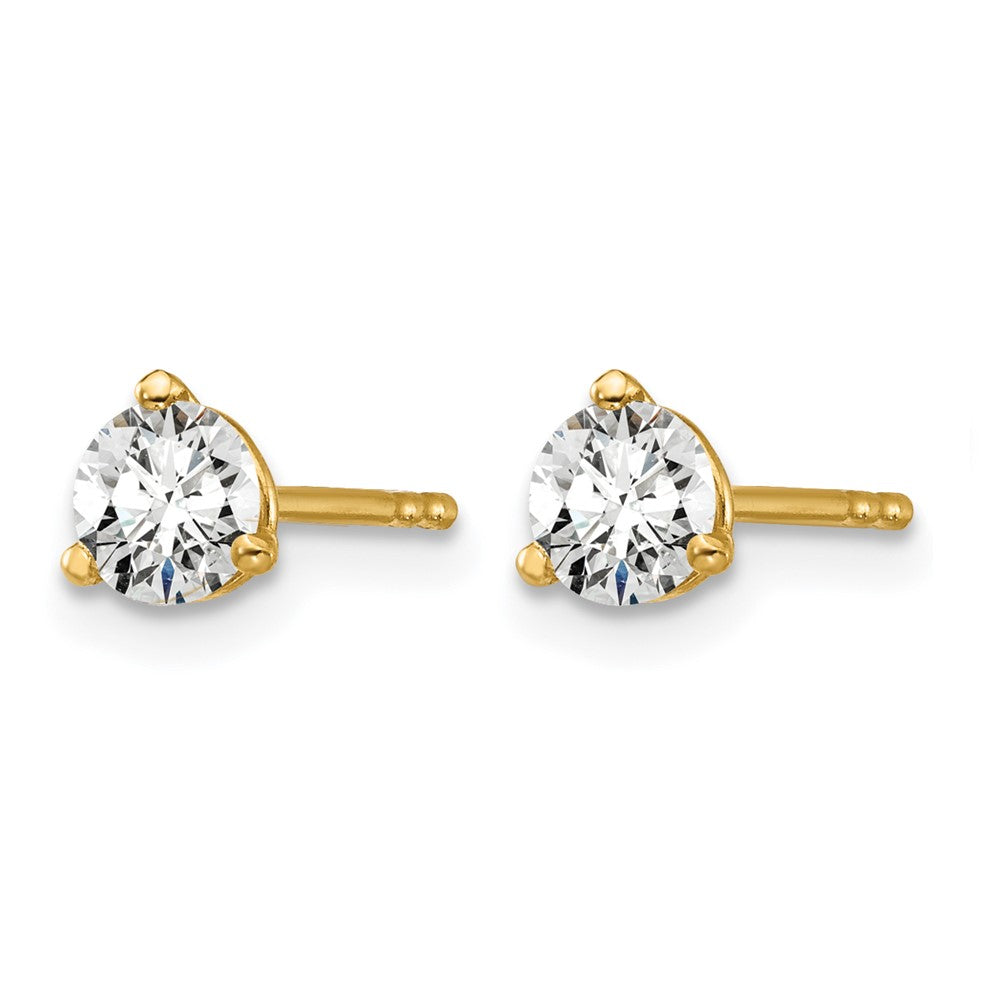 14ky 1/2ct Lab Grown Diamond VS/SI+ G+ Round Comp Stud Earrings