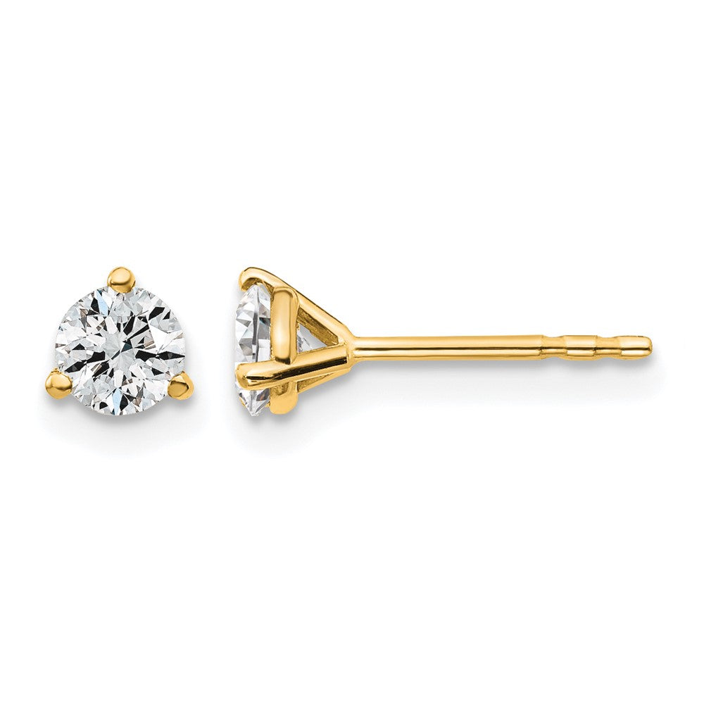 14ky 1/2ct Lab Grown Diamond VS/SI+ G+ Round Comp Stud Earrings