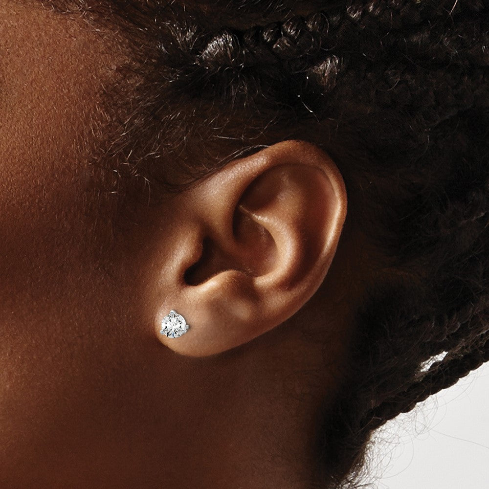14kw 5/8ct Cert Lab Grown Diamond VS/SI+ G+ Round Complete Stud Earrings