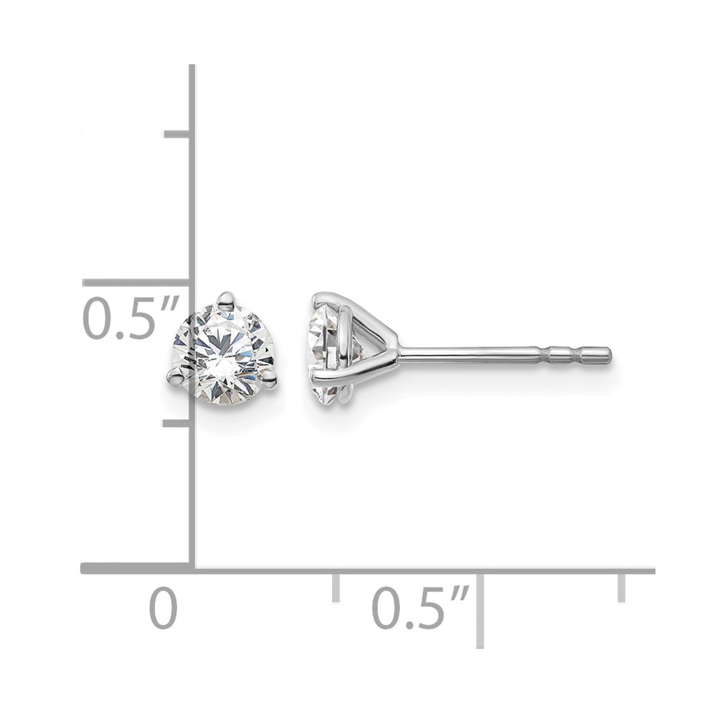 14kw 5/8ct Cert Lab Grown Diamond VS+ F+ Round Complete Stud Earrings