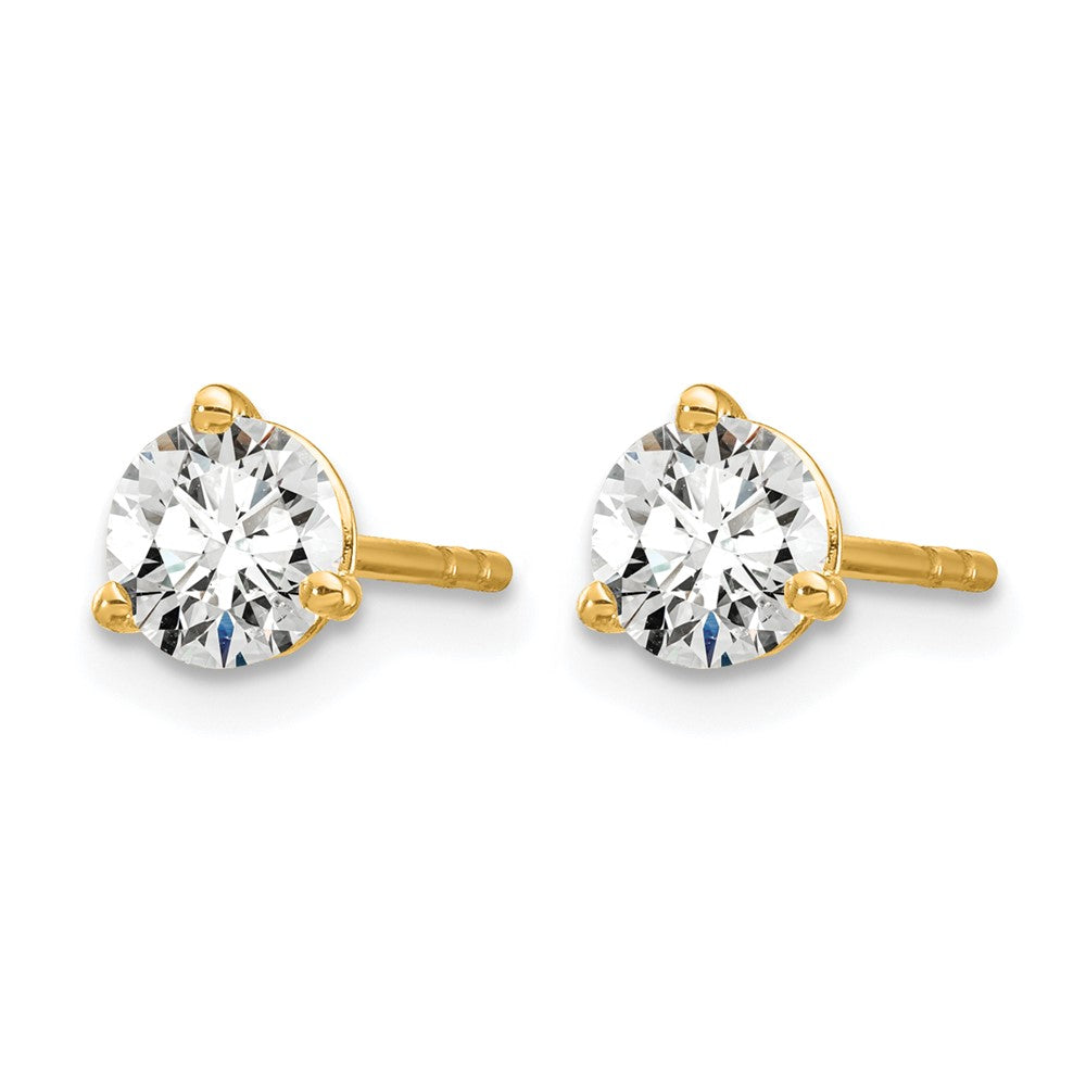 14ky 5/8ct Lab Grown Diamond VS/SI+ G+ Round Complete Stud Earrings