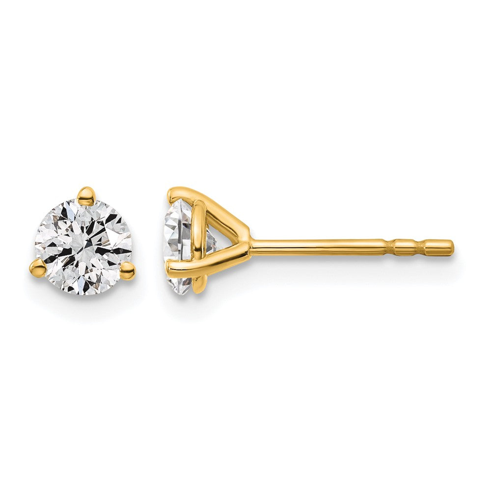 14ky 5/8ct Cert Lab Grown Diamond VS+ F+ Round Complete Stud Earrings