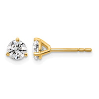 14ky 5/8ct Cert Lab Grown Diamond VS/SI+ G+ Round Complete Stud Earrings