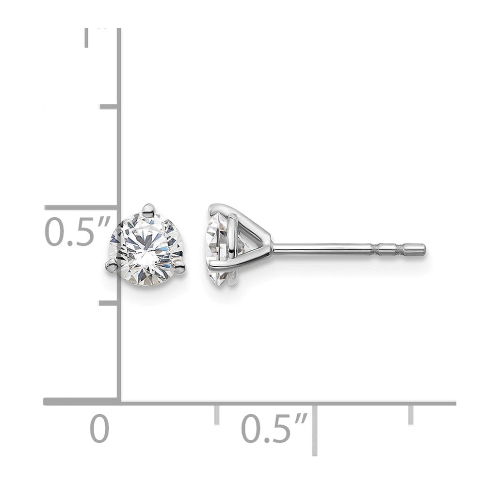 18kw 3/4ct Cert Lab Grown Diamond VS+ F+ Round Complete Stud Earrings