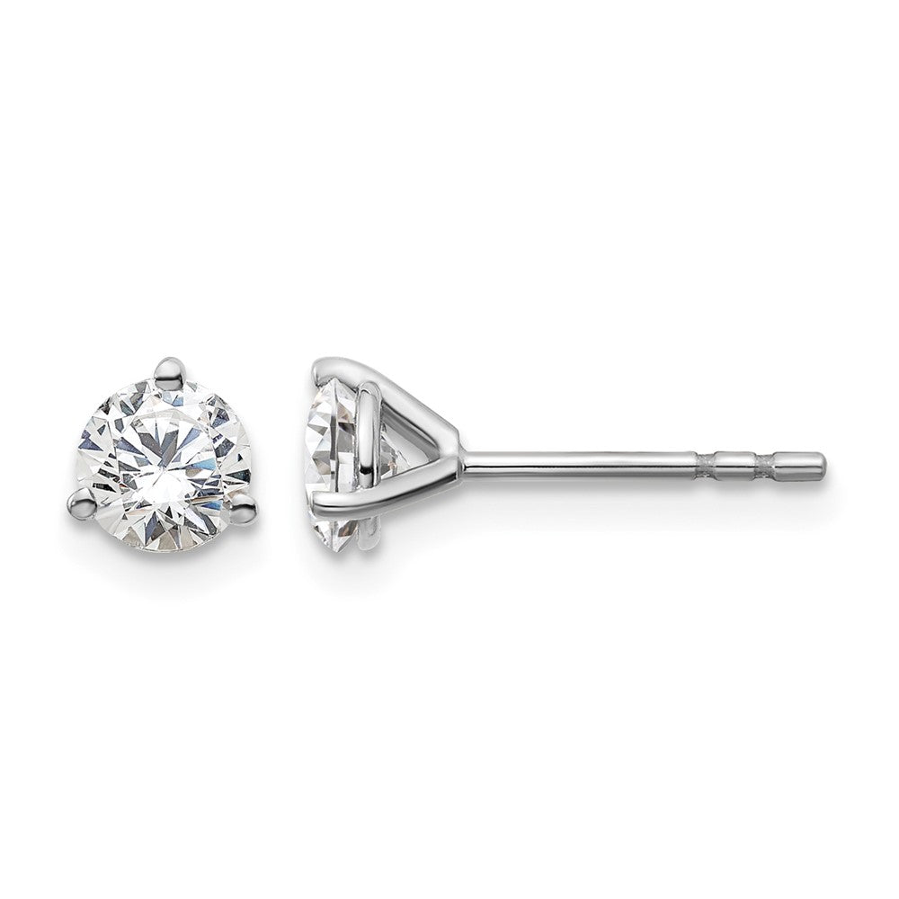 18kw 3/4ct Cert Lab Grown Diamond VS+ F+ Round Complete Stud Earrings