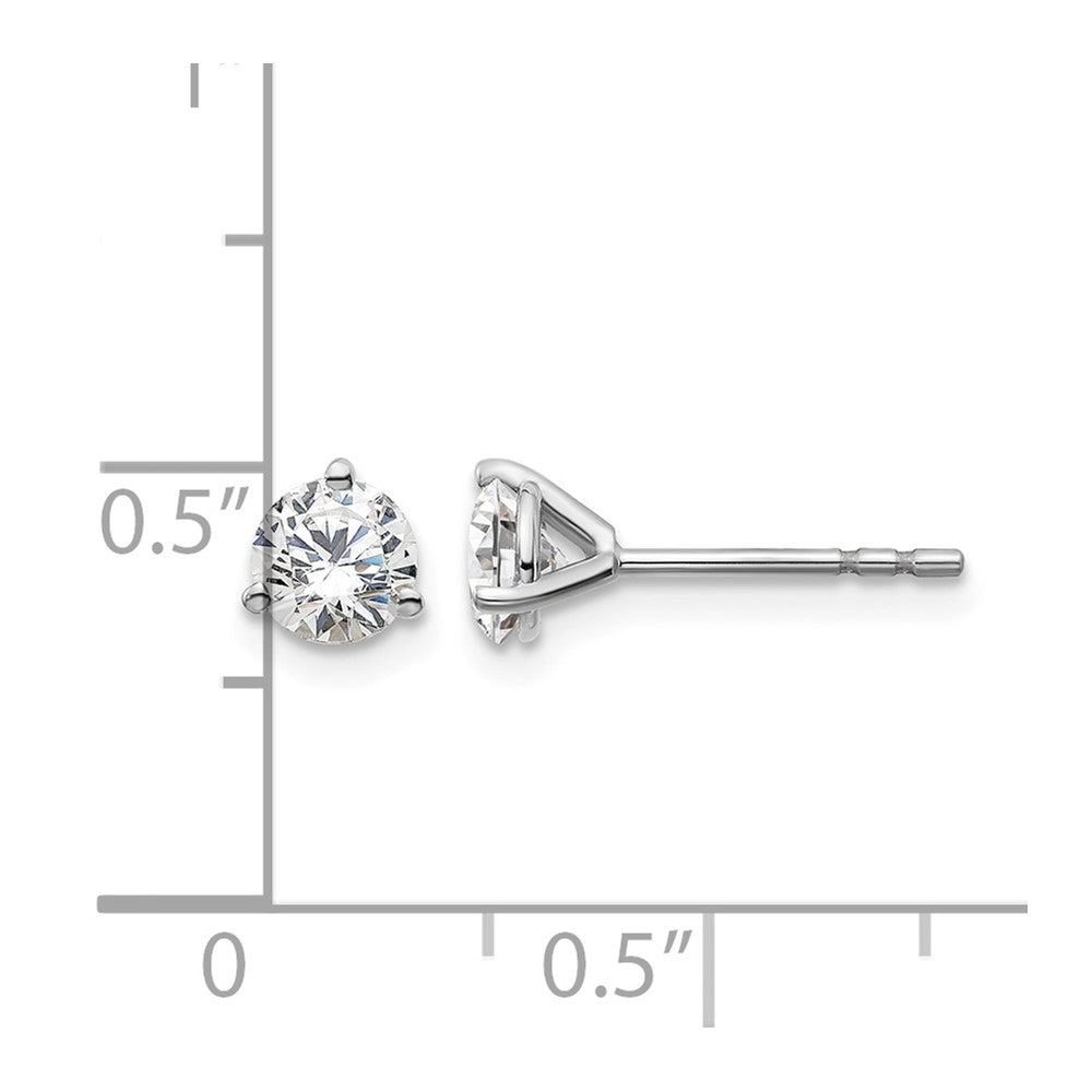 Platinum 3/4ct Lab Grown Diamond VS+ F+ Round Comp Stud Earrings