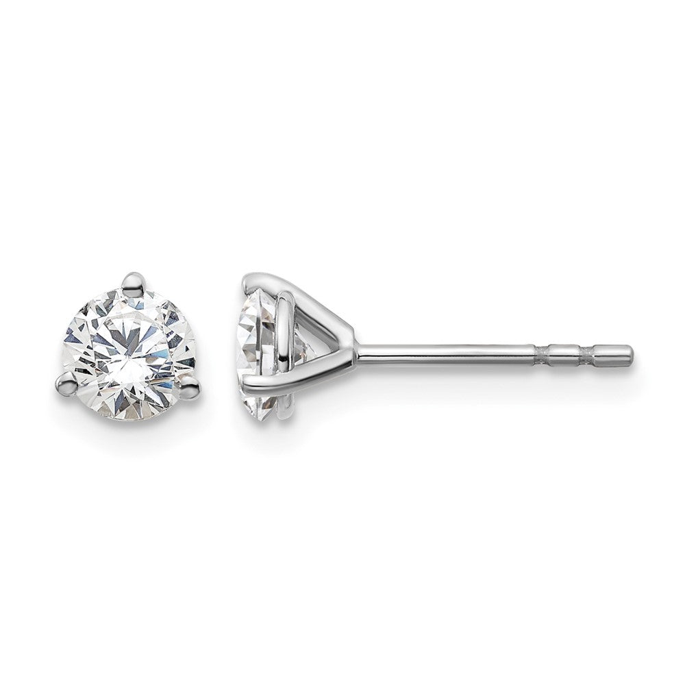 Platinum 3/4ct Cert Lab Grown Diamond VS+ F+ Round Comp Stud Earrings
