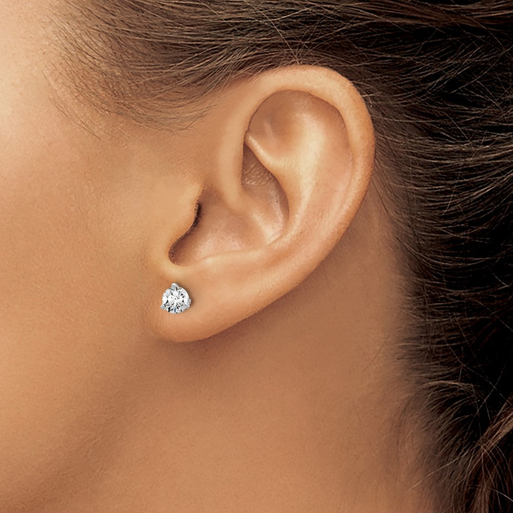 14kw 3/4ct Cert Lab Grown Diamond VS/SI+ G+ Round Comp Stud Earrings