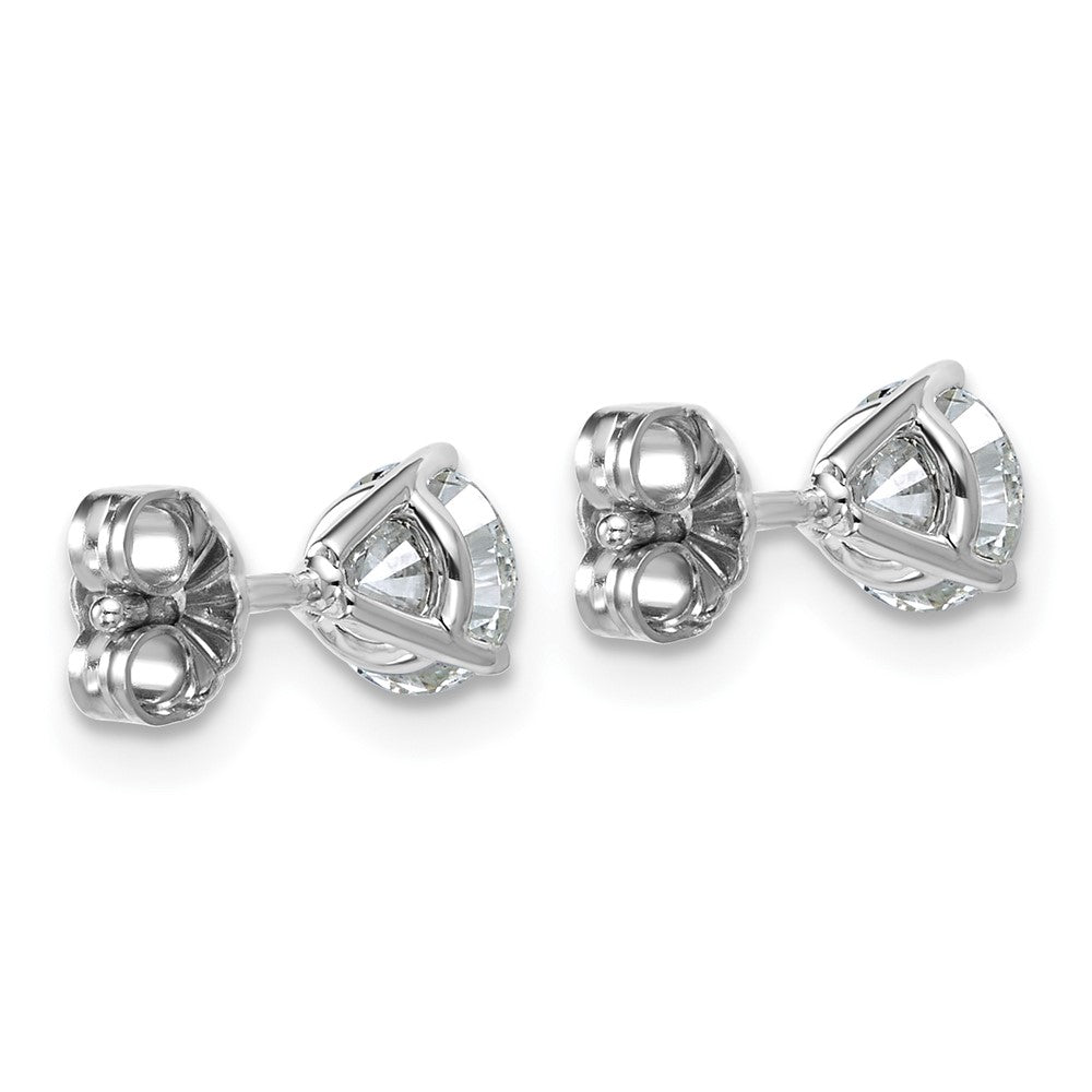 18kw 1ct Lab Grown Diamond VS+ F+ Round Complete Stud Earrings