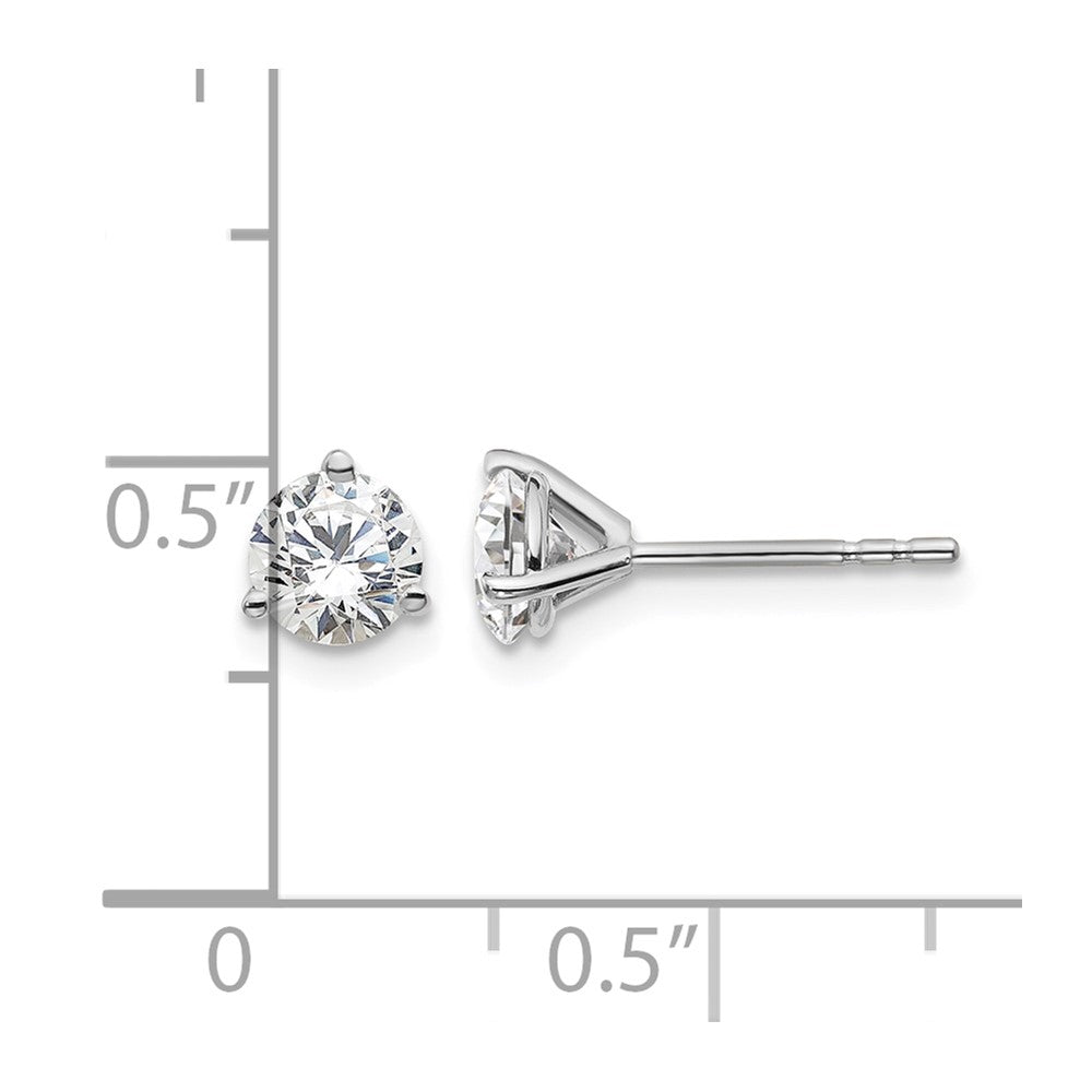 18kw 1ct Lab Grown Diamond VS+ F+ Round Complete Stud Earrings