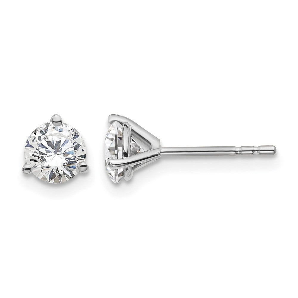 Platinum 1ct Cert Lab Grown Diamond VS+ F+ Round Comp Stud Earrings