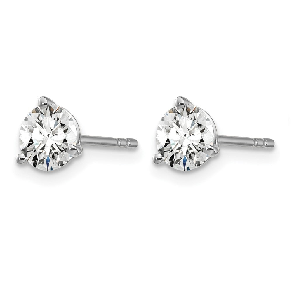 14kw 1ct Lab Grown Diamond VS+ F+ Round Complete Stud Earrings