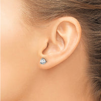 14kw 1ct Cert Lab Grown Diamond VS/SI+ G+ Round Complete Stud Earrings