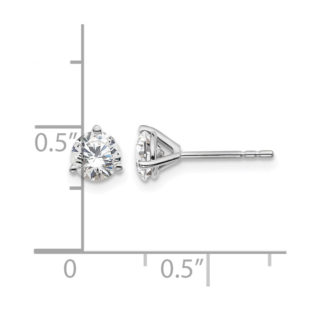 14kw 1ct Lab Grown Diamond VS+ F+ Round Complete Stud Earrings