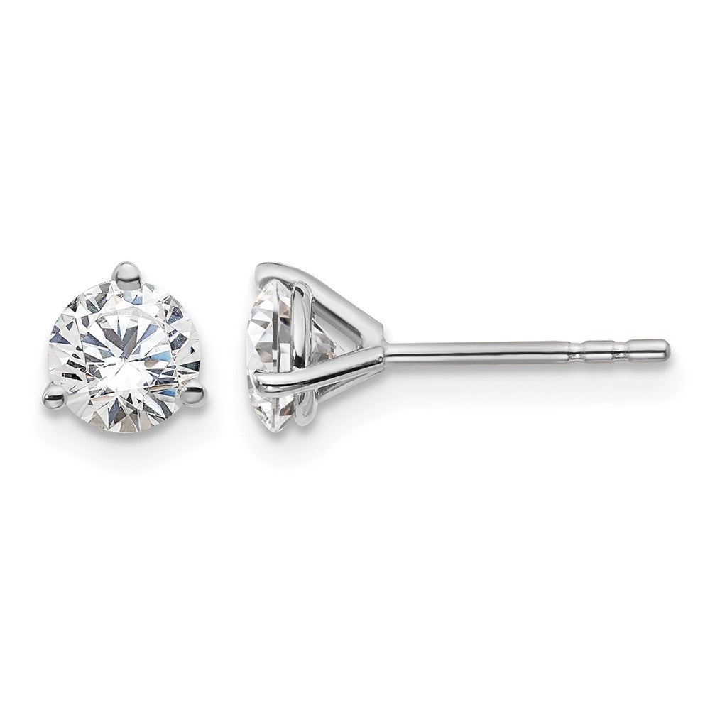 14kw 1ct Cert Lab Grown Diamond VS/SI+ G+ Round Complete Stud Earrings