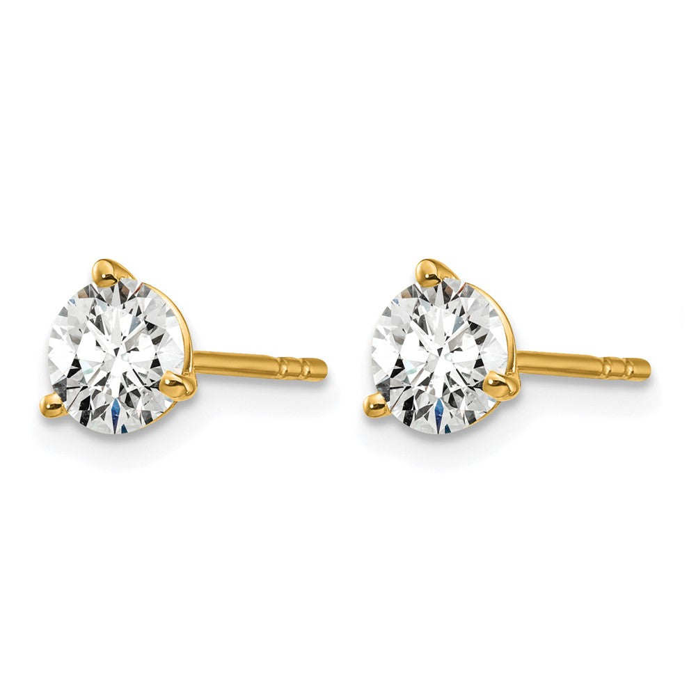 14ky 1ct Cert Lab Grown Diamond VS+ F+ Round Complete Stud Earrings